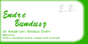 endre bundusz business card